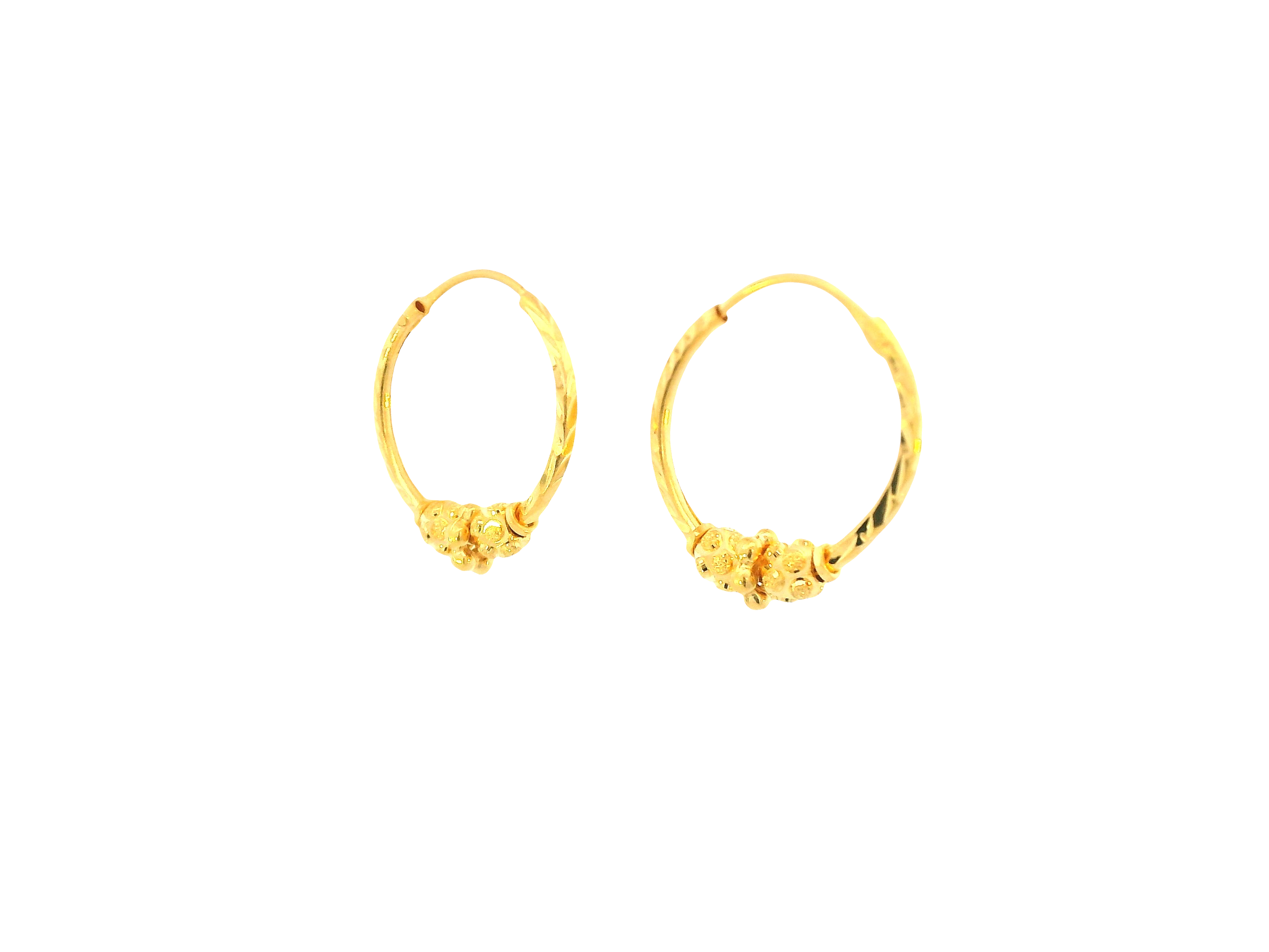22K Yellow Gold Petite Hoop Earrings