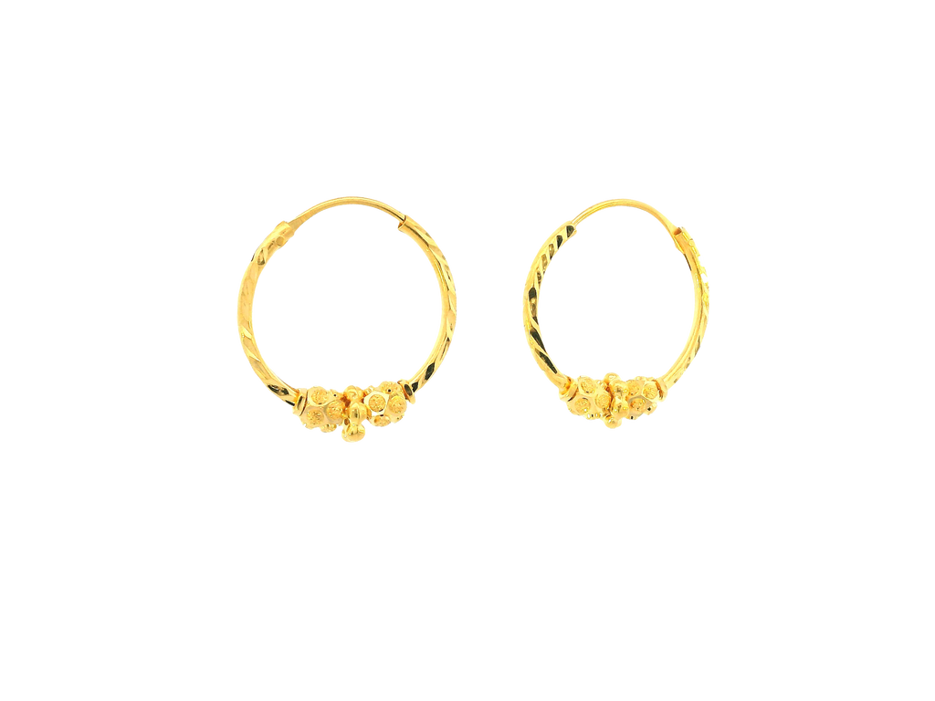 22K Yellow Gold Petite Hoop Earrings