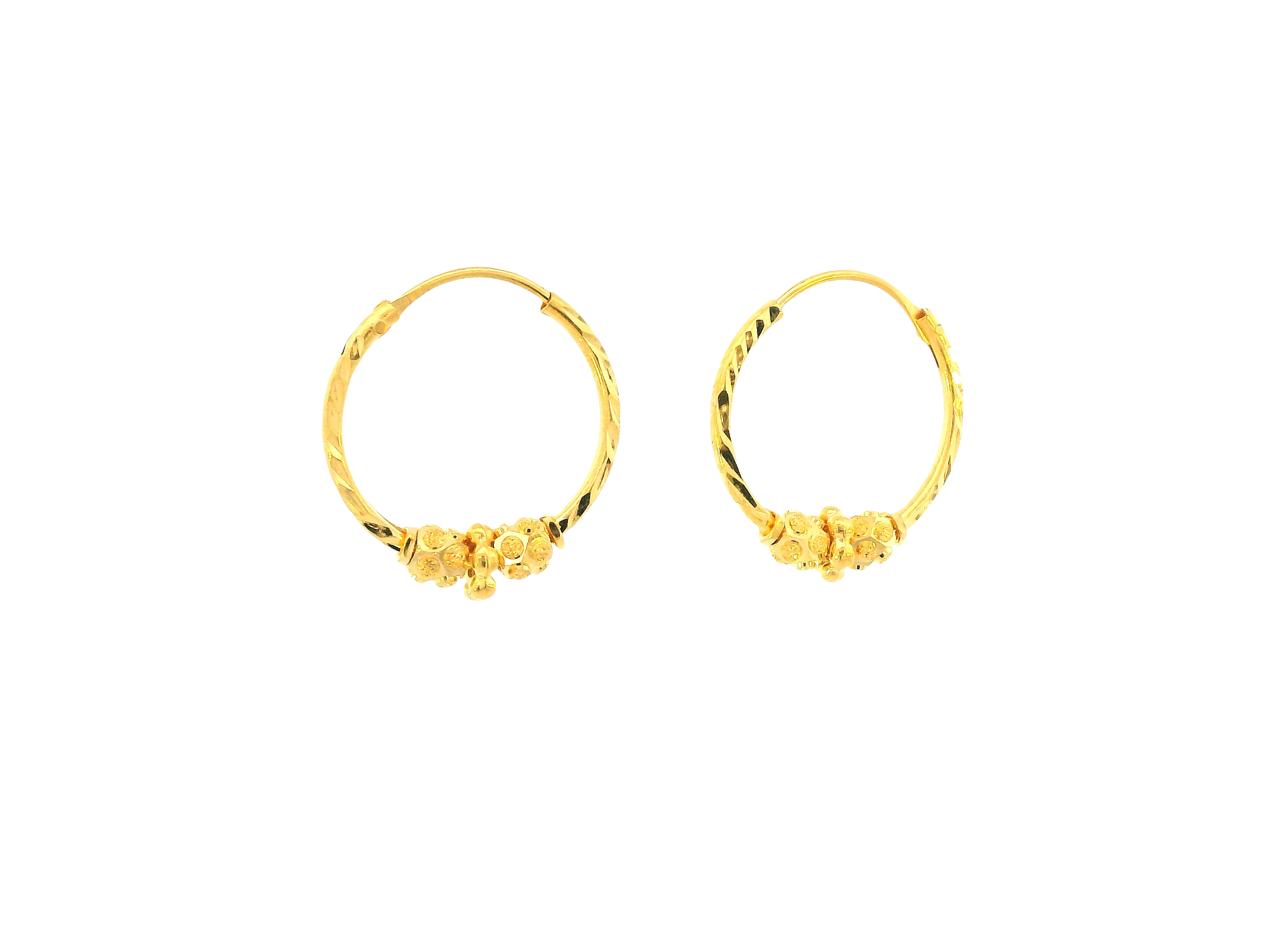 22K Yellow Gold Petite Hoop Earrings