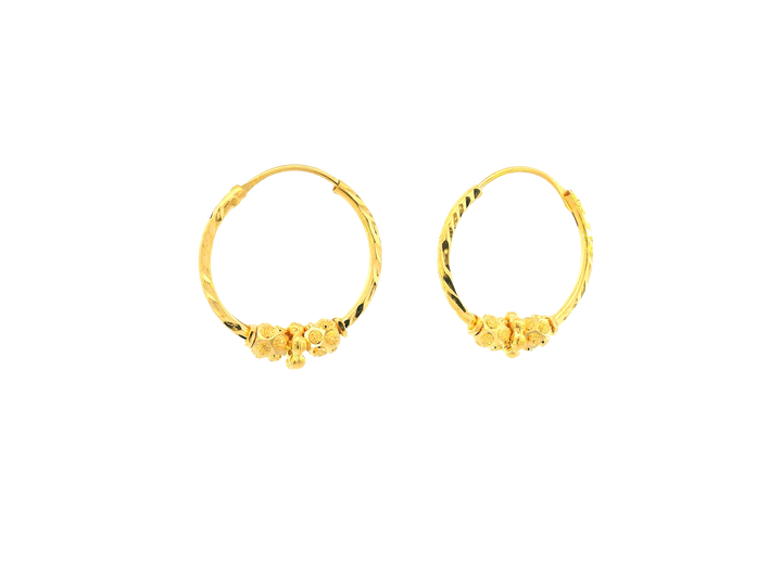 22K Yellow Gold Petite Hoop Earrings
