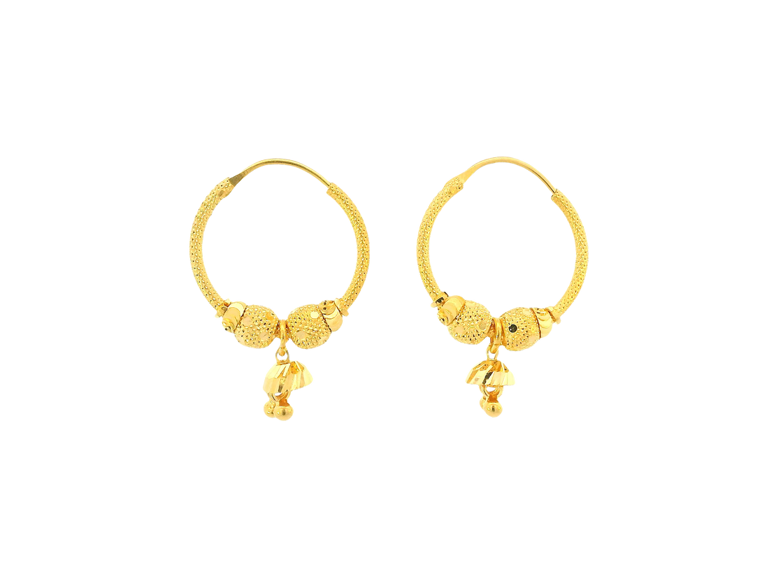 22K Yellow Gold Hoop Earrings