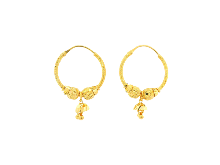 22K Yellow Gold Hoop Earrings