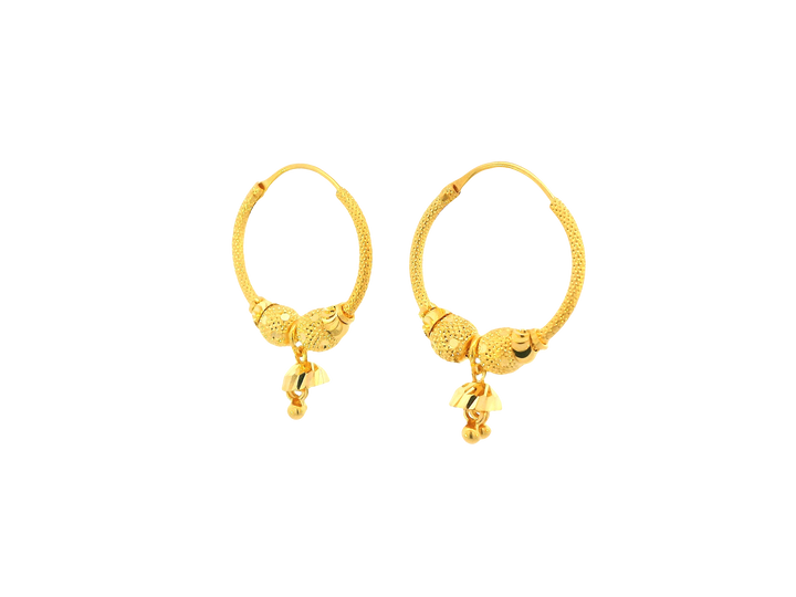 22K Yellow Gold Hoop Earrings