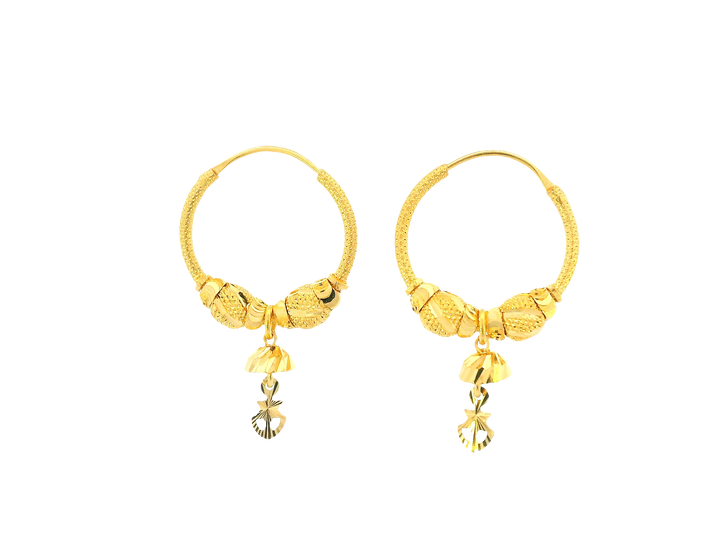 22K Yellow Gold Hoop Earrings
