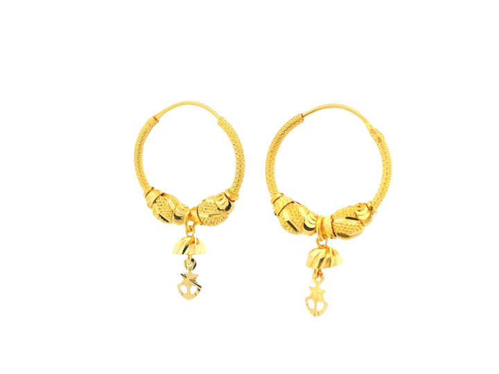 22K Yellow Gold Hoop Earrings