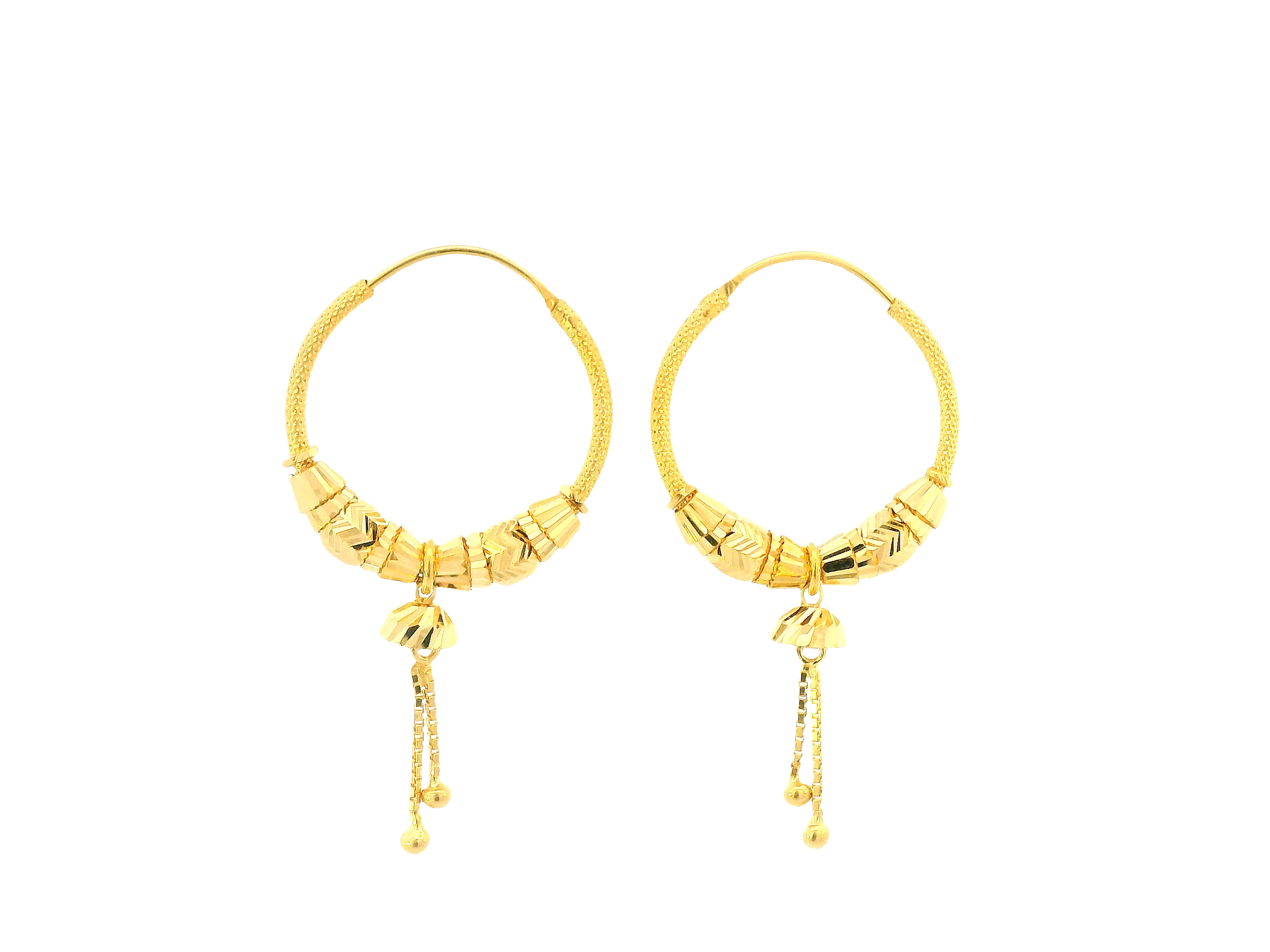 22K Yellow Gold Hoop Earrings