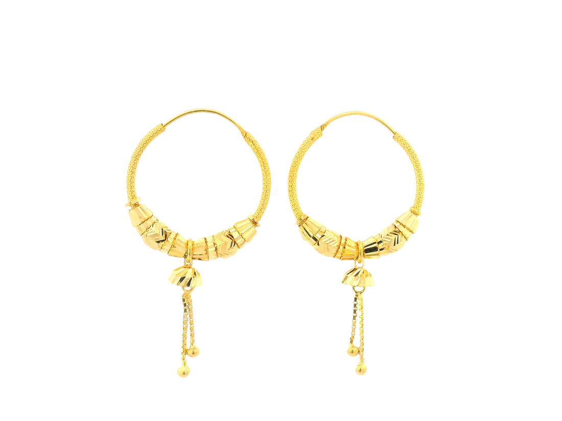 22K Yellow Gold Hoop Earrings