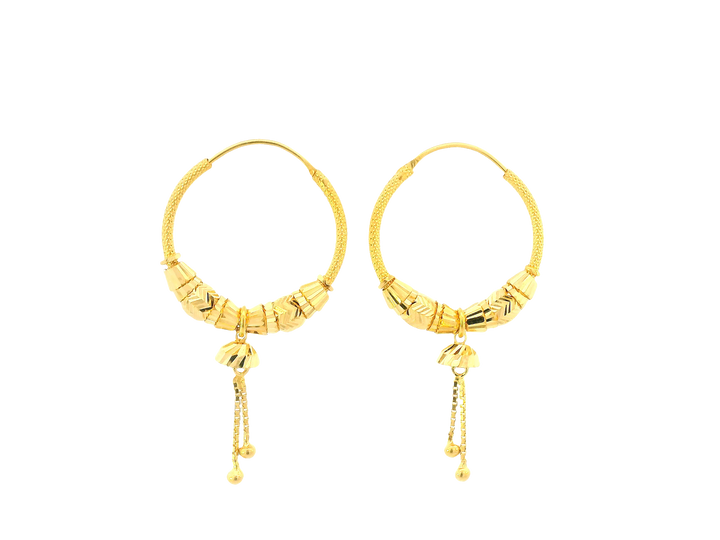 22K Yellow Gold Hoop Earrings