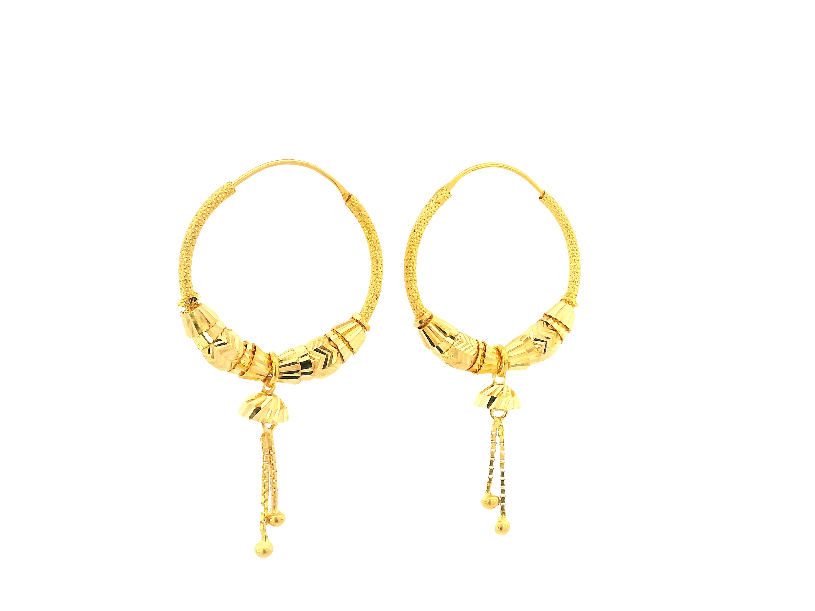 22K Yellow Gold Hoop Earrings