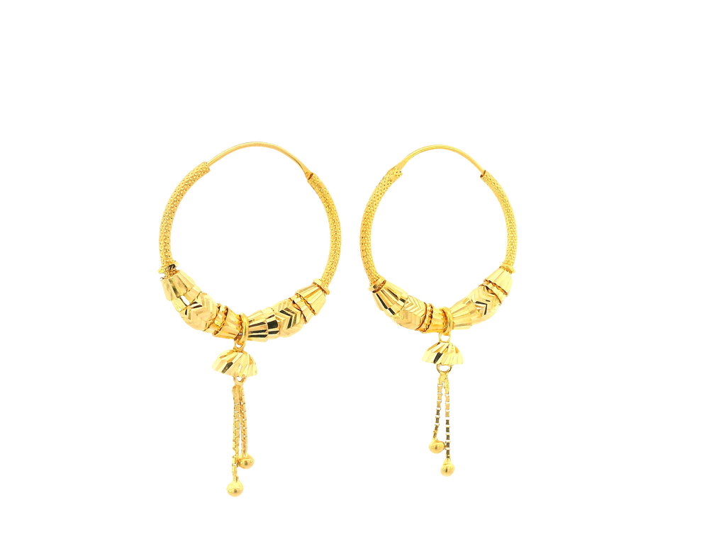 22K Yellow Gold Hoop Earrings