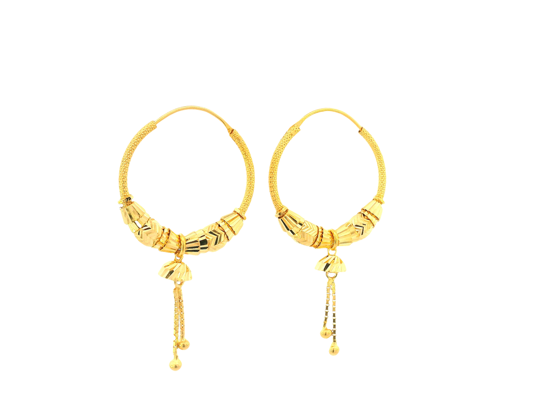 22K Yellow Gold Hoop Earrings