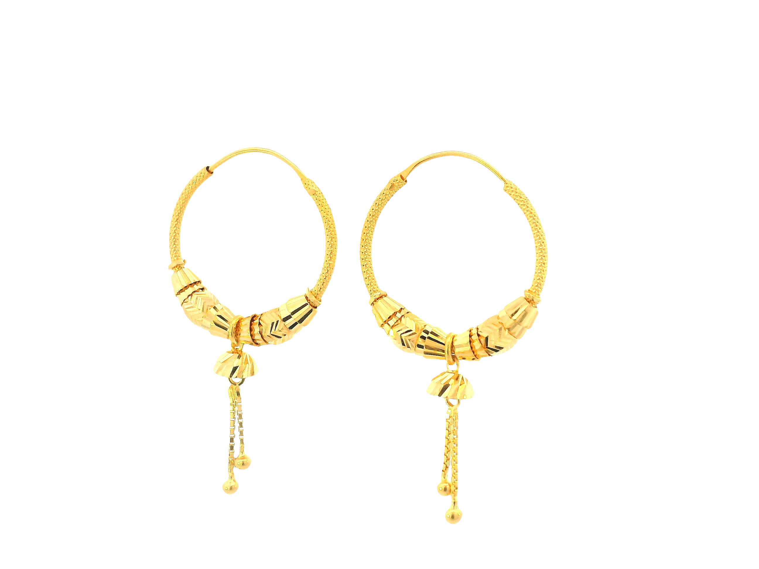 22K Yellow Gold Hoop Earrings