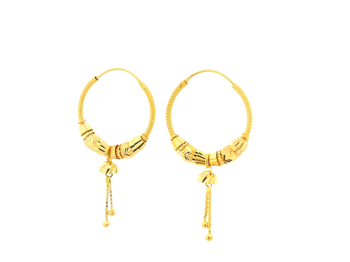 22K Yellow Gold Hoop Earrings