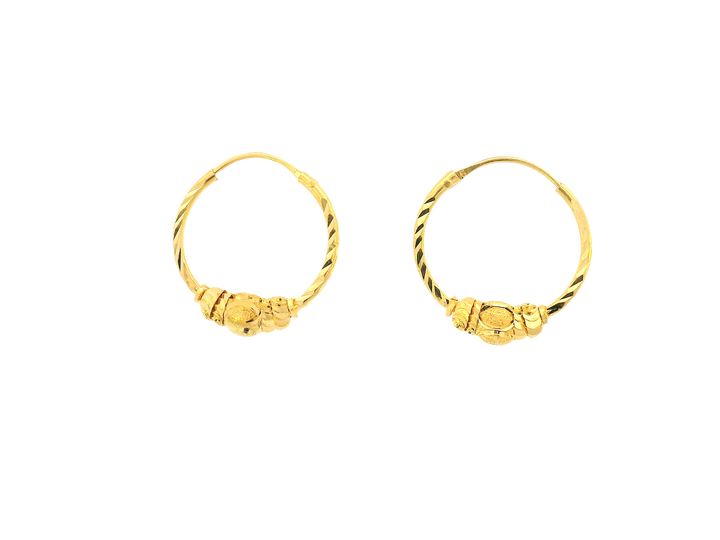 22K Yellow Gold Small Hoop Earrings