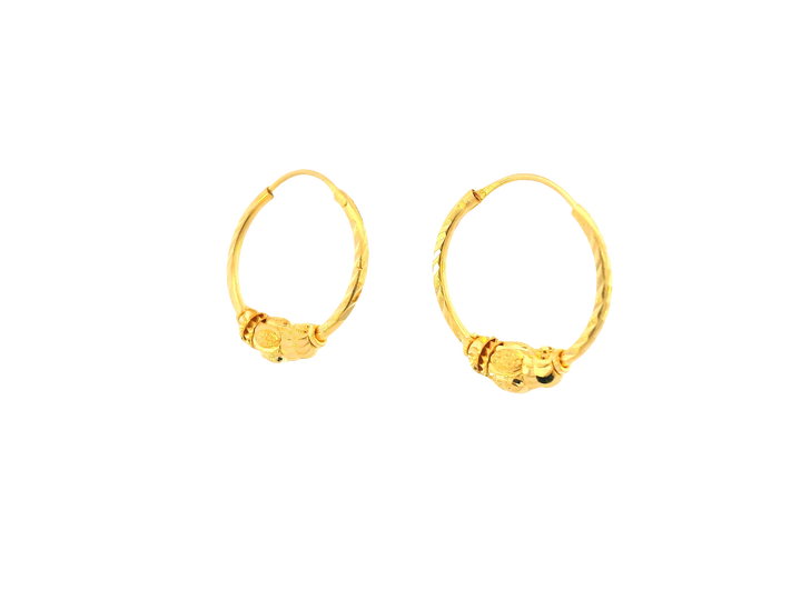 22K Yellow Gold Small Hoop Earrings