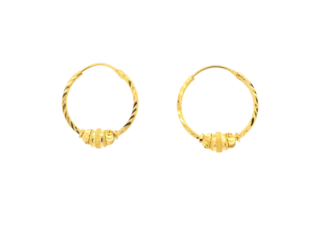 22K Yellow Gold Petite Hoop Earrings