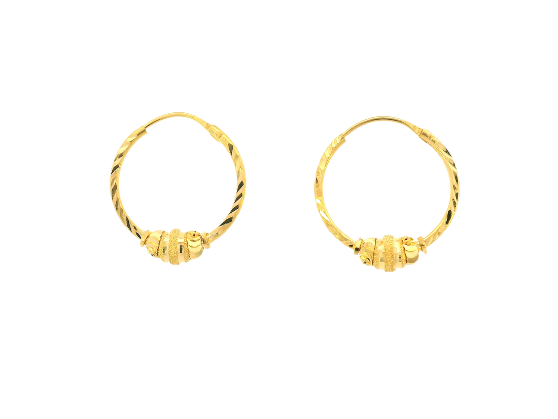 22K Yellow Gold Petite Hoop Earrings