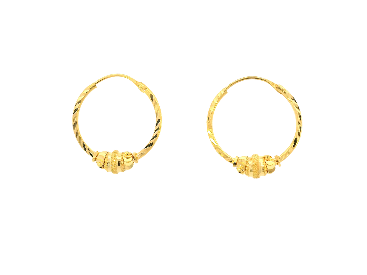 22K Yellow Gold Petite Hoop Earrings