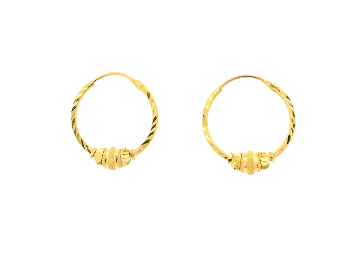 22K Yellow Gold Petite Hoop Earrings