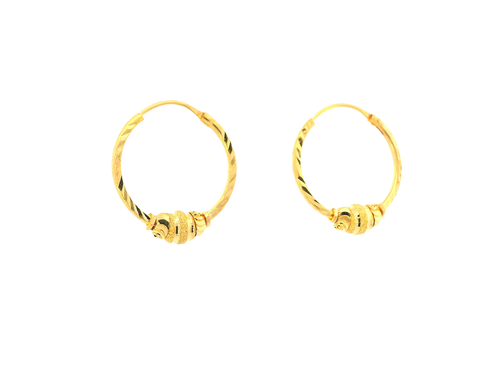22K Yellow Gold Petite Hoop Earrings