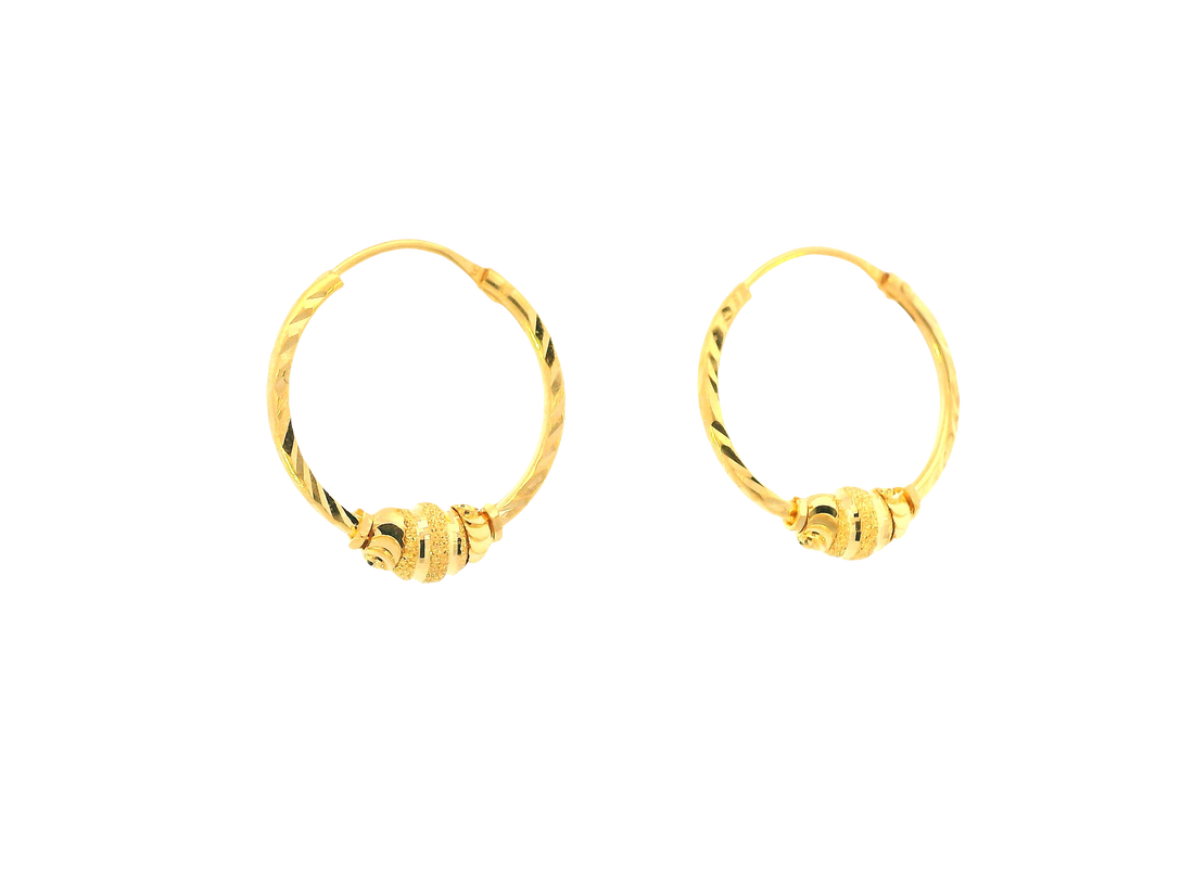 22K Yellow Gold Petite Hoop Earrings