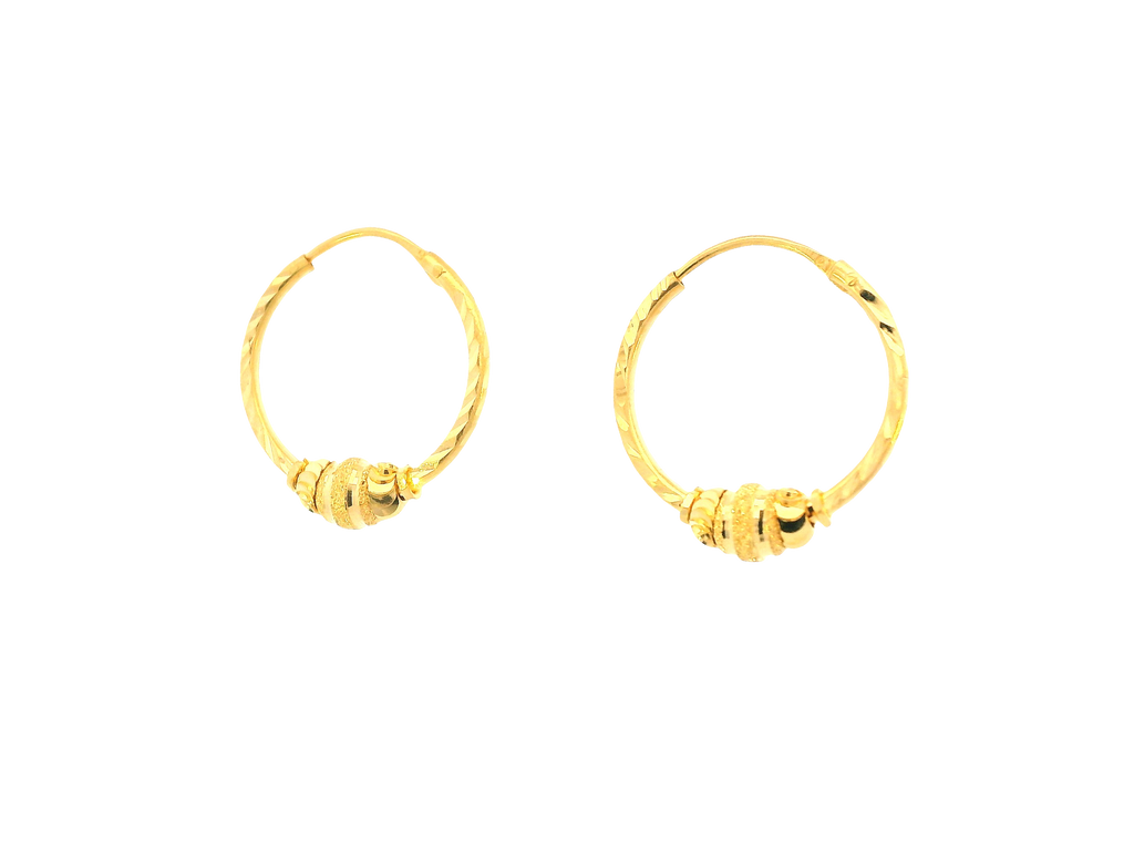 22K Yellow Gold Petite Hoop Earrings