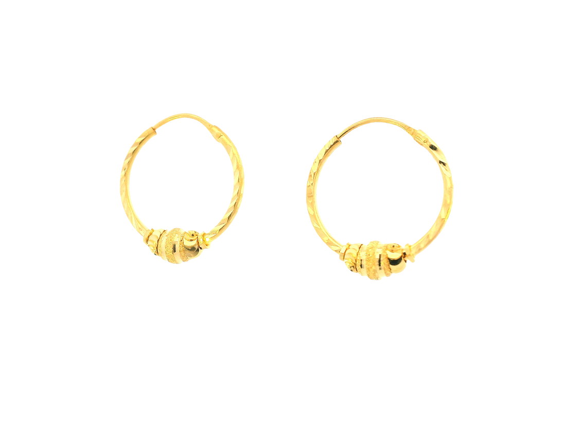22K Yellow Gold Petite Hoop Earrings