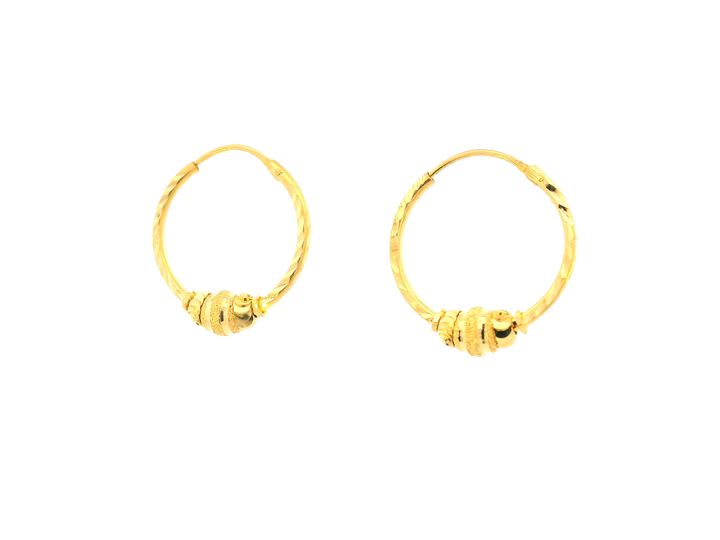22K Yellow Gold Petite Hoop Earrings