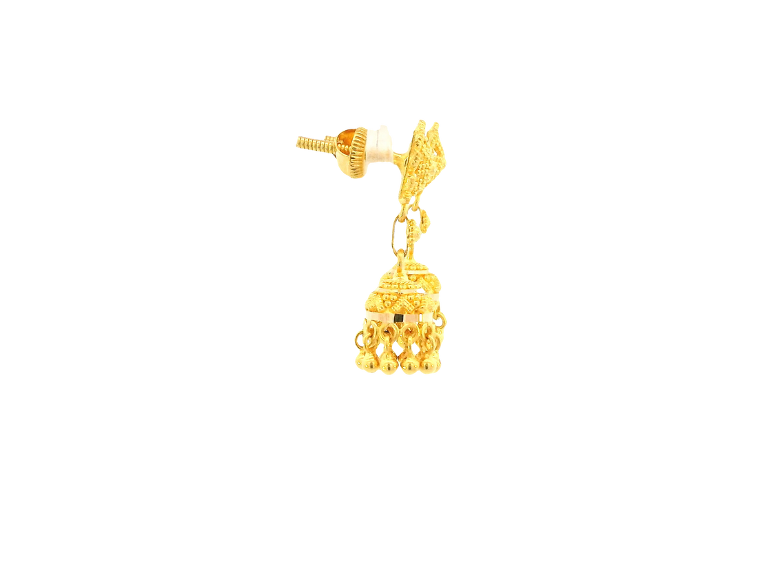 22K Yellow Gold Jhumki Earrings