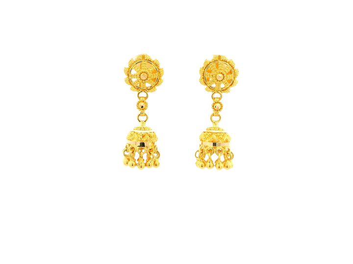 22K Yellow Gold Jhumki Earrings