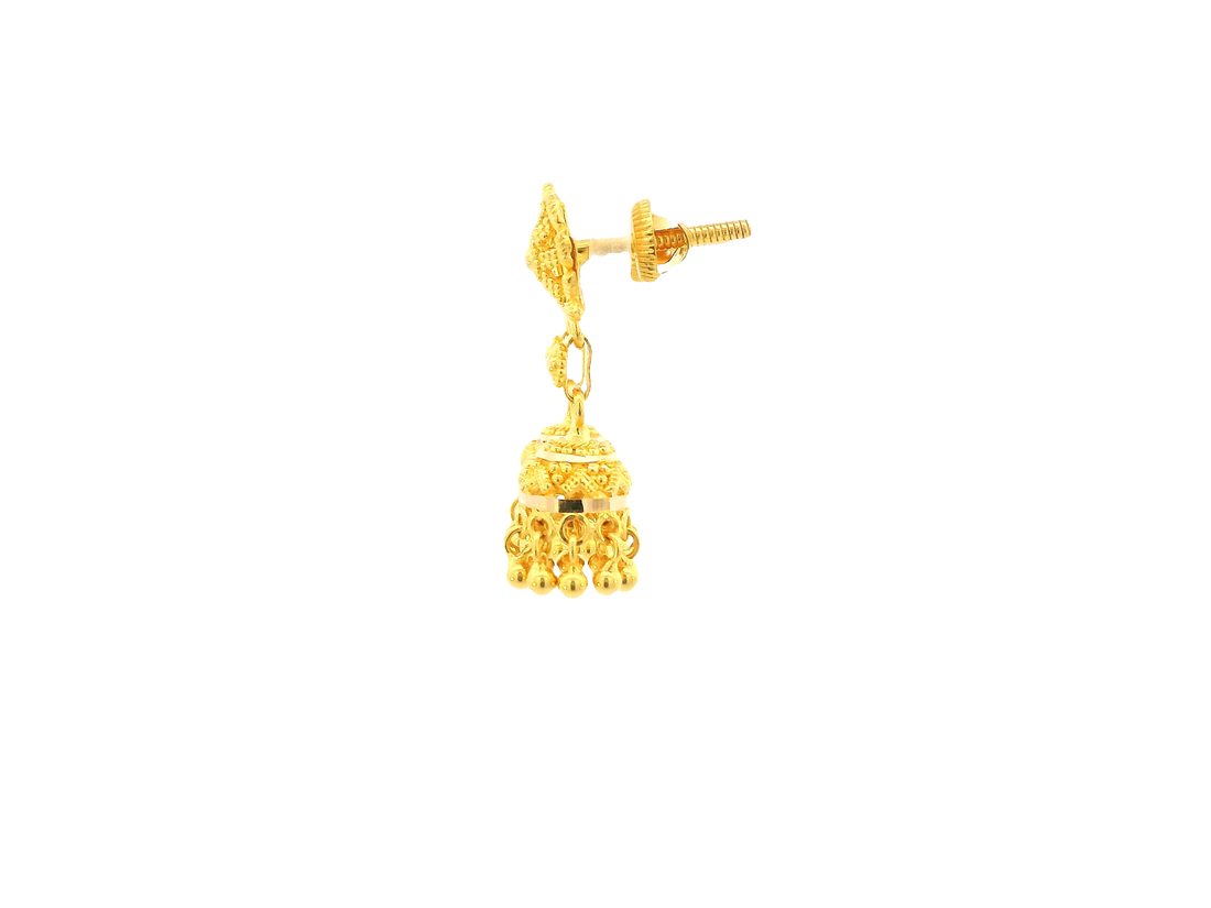 22K Yellow Gold Jhumki Earrings