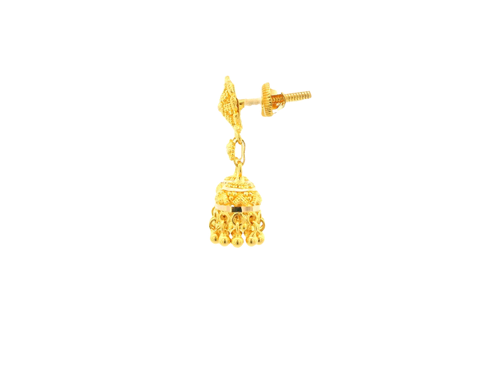 22K Yellow Gold Jhumki Earrings