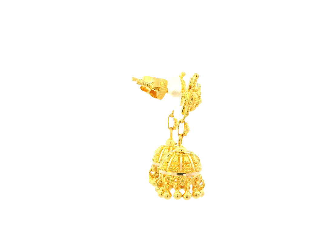 22K Yellow Gold Jhumki Earrings