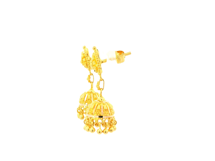 22K Yellow Gold Jhumki Earrings