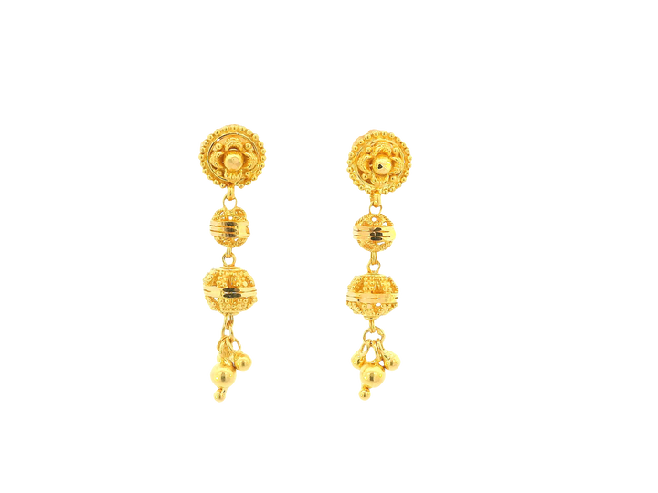 22K Yellow Gold Hanging Earrings