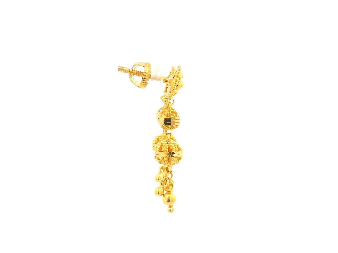 22K Yellow Gold Hanging Earrings