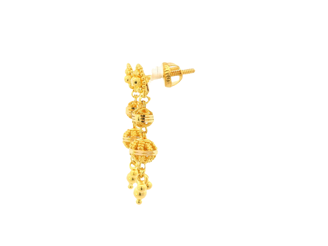 22K Yellow Gold Hanging Earrings