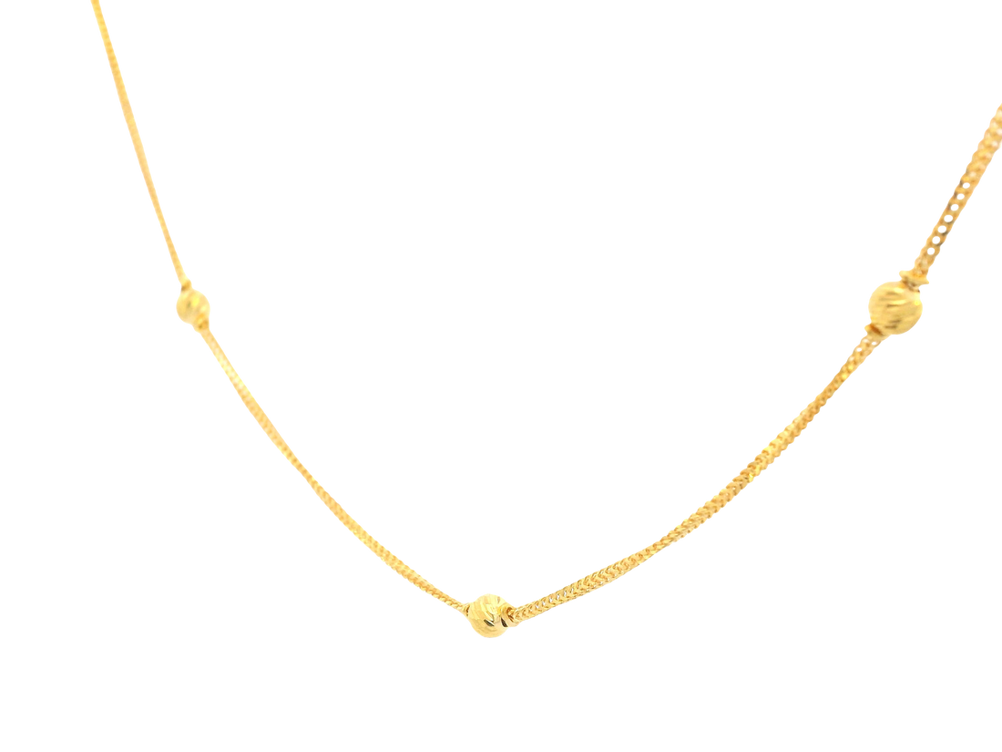 22K Yellow Gold Chain – Polished Finish with Lobster Lock