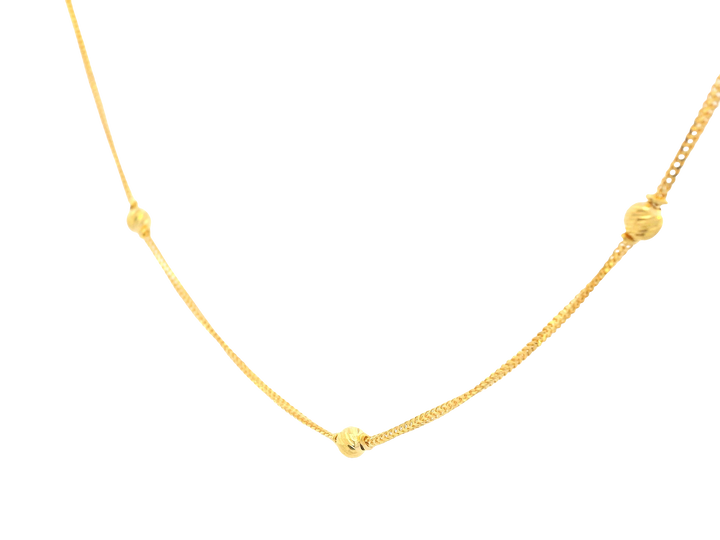 22K Yellow Gold Chain – Polished Finish with Lobster Lock