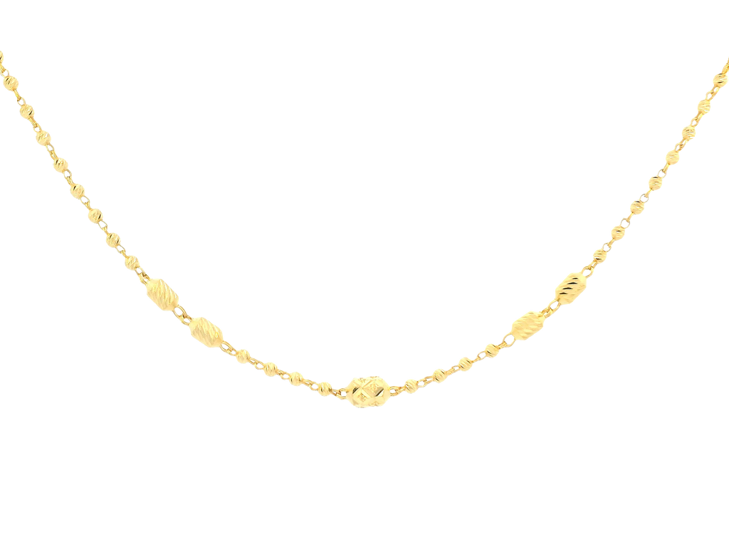 22K Yellow Gold Chain – Polished Finish with U-Lock
