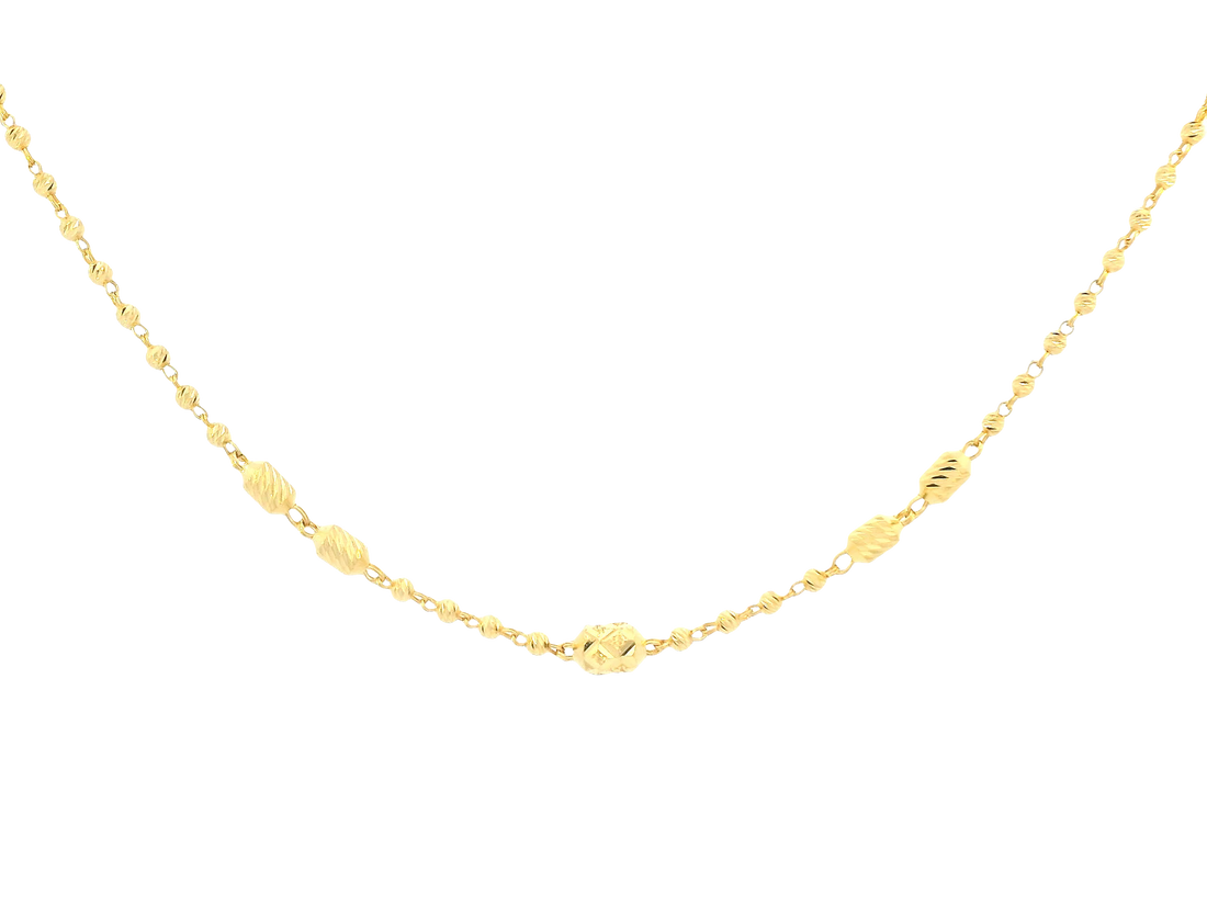 22K Yellow Gold Chain – Polished Finish with U-Lock