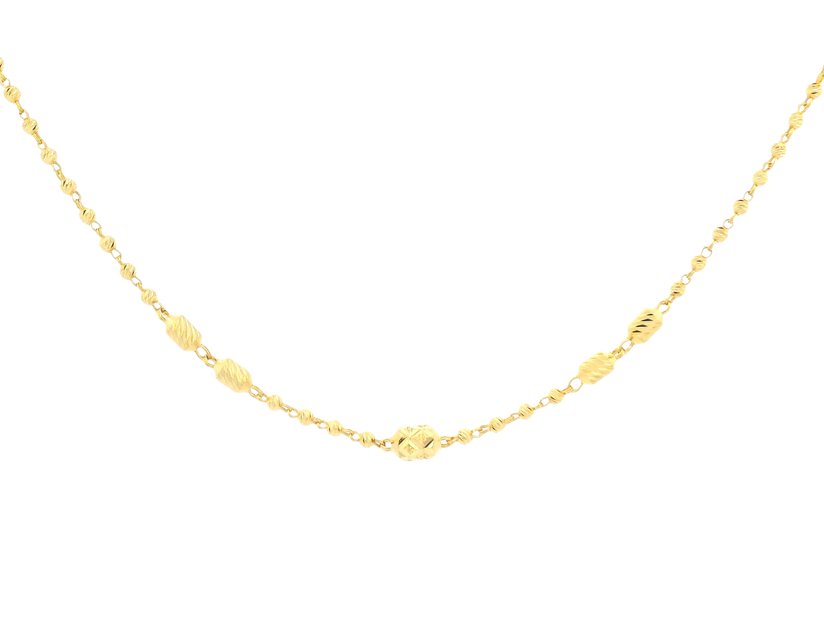 22K Yellow Gold Chain – Polished Finish with U-Lock