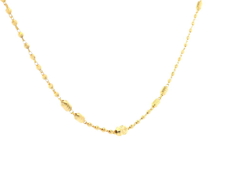 22K Yellow Gold Chain – Polished Finish with U-Lock