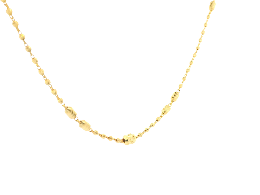 22K Yellow Gold Chain – Polished Finish with U-Lock