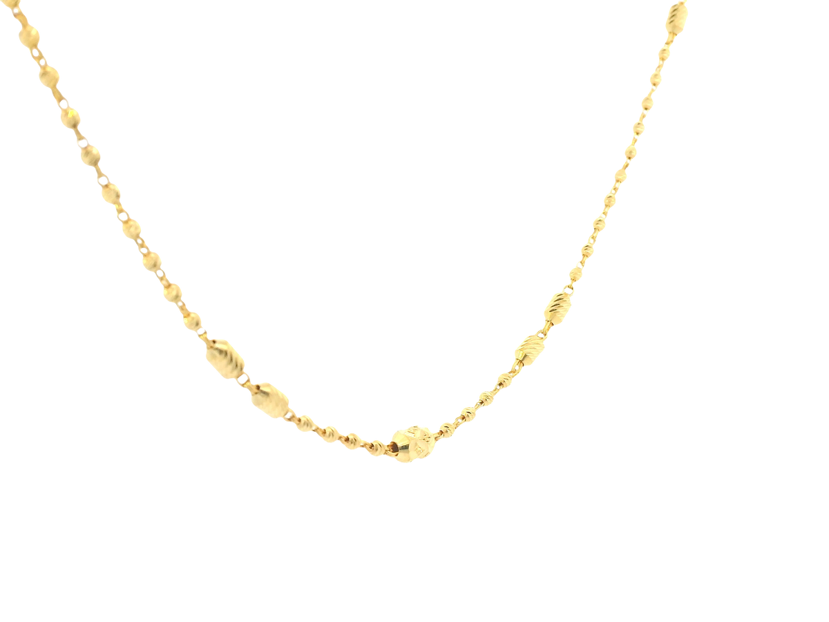22K Yellow Gold Chain – Polished Finish with U-Lock