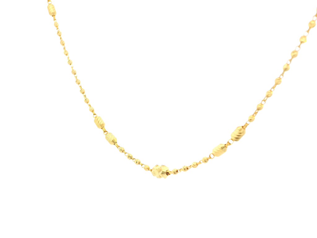 22K Yellow Gold Chain – Polished Finish with U-Lock