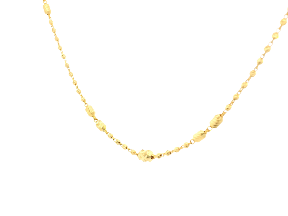 22K Yellow Gold Chain – Polished Finish with U-Lock