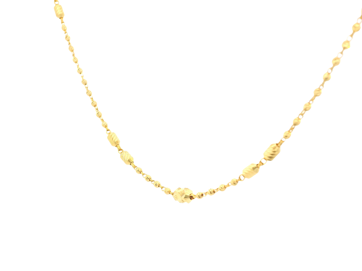22K Yellow Gold Chain – Polished Finish with U-Lock