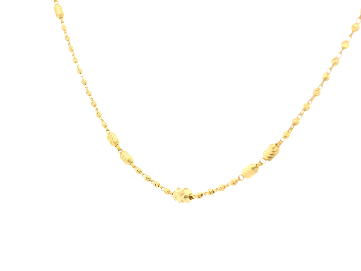 22K Yellow Gold Chain – Polished Finish with U-Lock