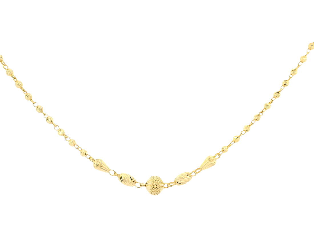 22K Yellow Gold Chain – Polished Finish with U-Lock